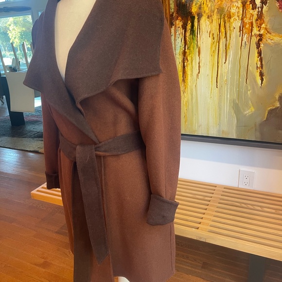 Tahari Chocolate Trench Coat with Belt - Picture 3 of 10